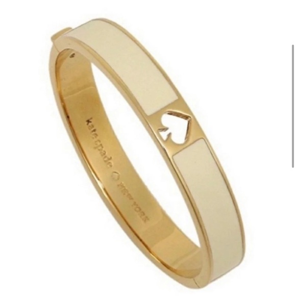 kate spade Jewelry - Kate Spade New York Gold-Tone & White Enamel Bangle Bracelet